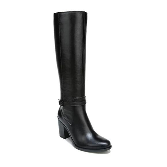 Naturalizer Women's Kalina Wide Calf Knee High Boots Black Leather Size 7 - Picture 1 of 5